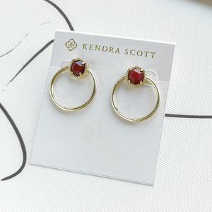 Davie Gold Hoop Earrings Raspberry Labradorite